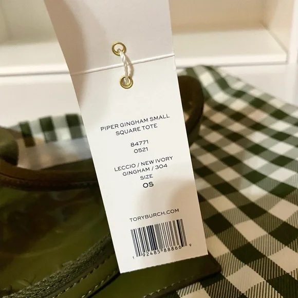 🆕🍀Tory Burch piper gingham small square tote bag/shoulder bag - Picture 6 of 10